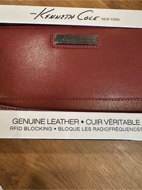 Kenneth Cole Leather RFID Wallet in Red